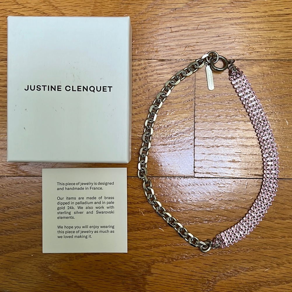 Justine Clenquet Silver & Pink Shanon Choker
